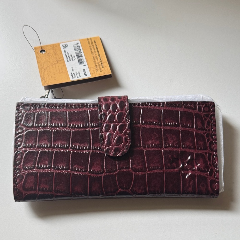 Patricia Nash Burgundy Crocodile-Embossed Wallet